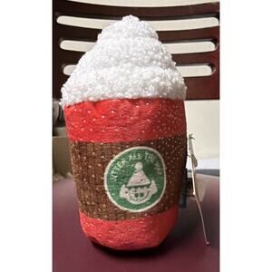 BARK Holiday Latte Dog Plush Toy Small NWT
